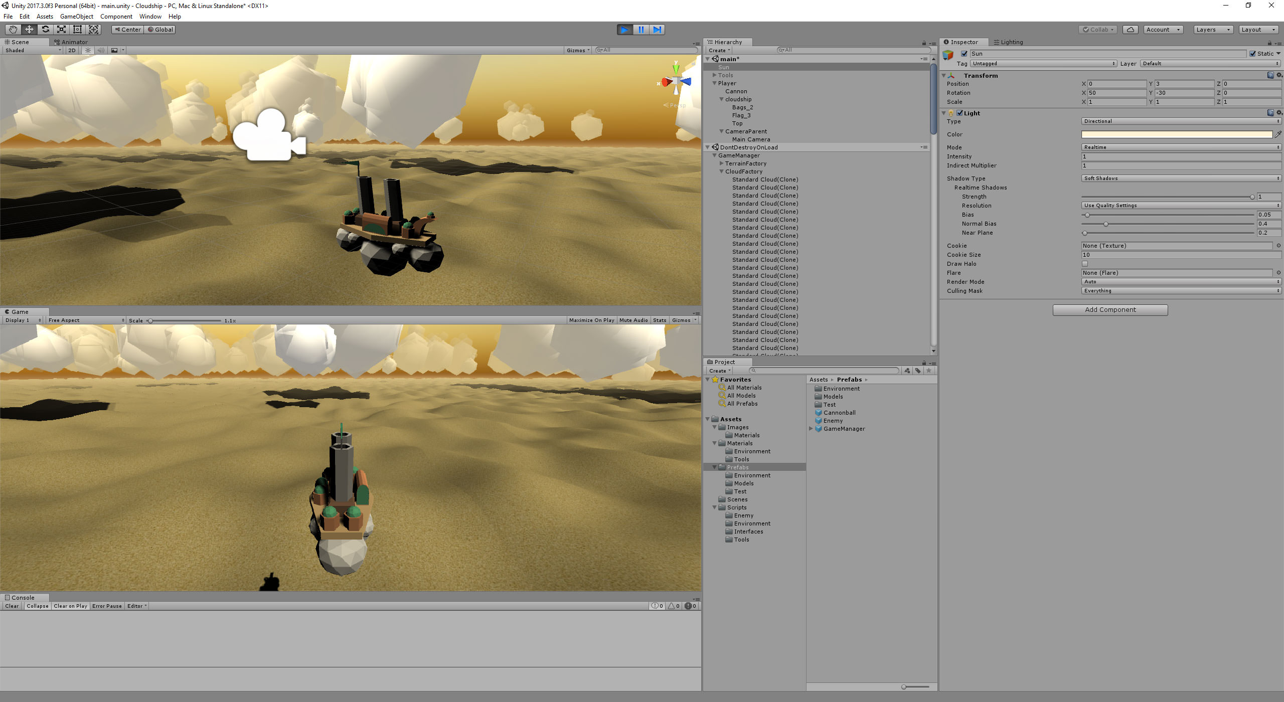 Unity with the Cloudship proudly floating about Terra!